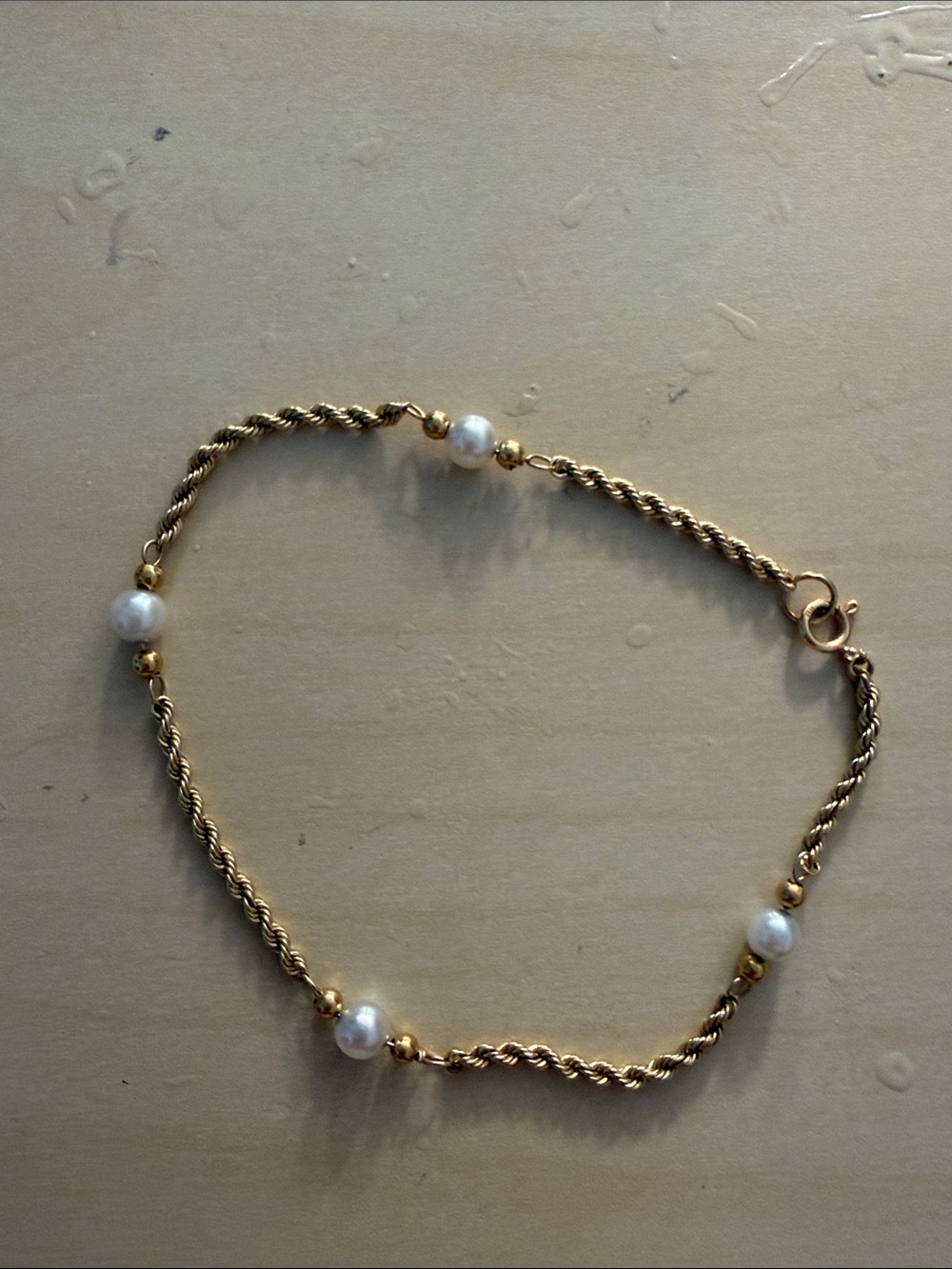 Gold-Tone Pearl Station Rope Chain Bracelet - Women